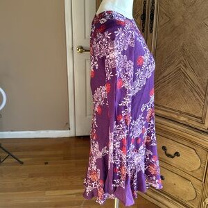 Free People Floral Purple Long Sleeve Women's Top